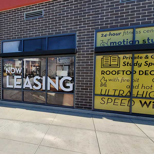Academy 65 window graphics installation