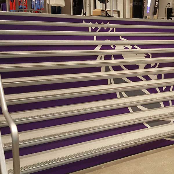 Printed stair-riser graphics installation