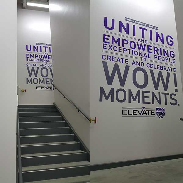 Ten-foot wall decal installation